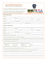 Annual Reporting Form - Hunter Mentor Training Program - Pennsylvania