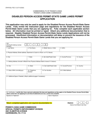 Form DPAP/SGL PGC-12 Disabled Person Access Permit - State Game Lands Permit Application - Pennsylvania, Page 2