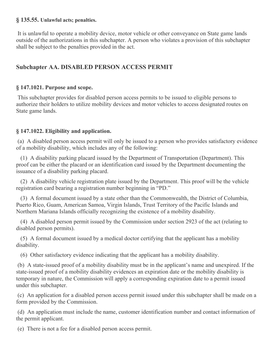 Form DPAP / SGL PGC-12 Disabled Person Access Permit - State Game Lands Permit Application - Pennsylvania, Page 6