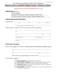 Form PGC-710-WM Regular Landowner/Lessee Application - Pennsylvania