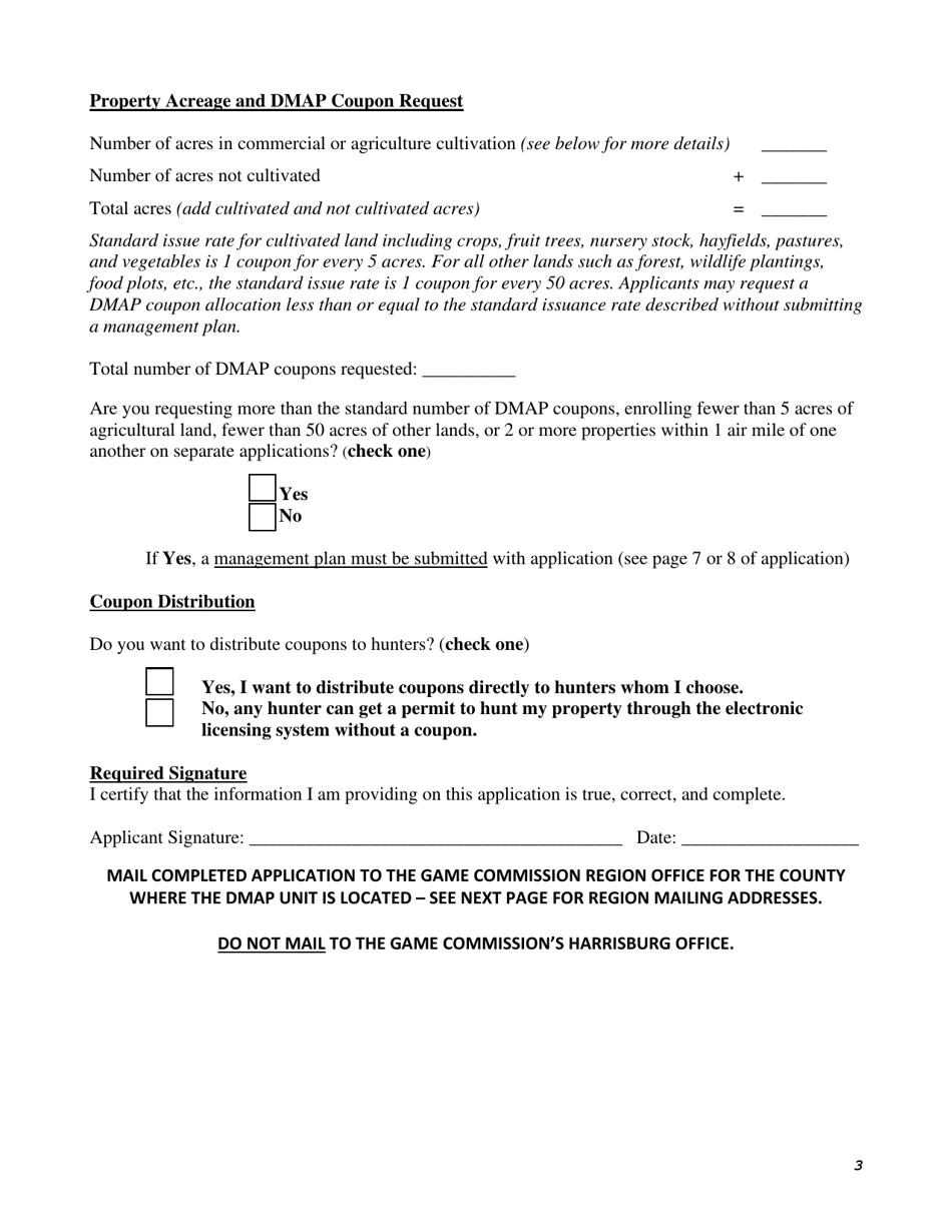 Form PGC-710-WM Regular Landowner / Lessee Application - Pennsylvania, Page 3