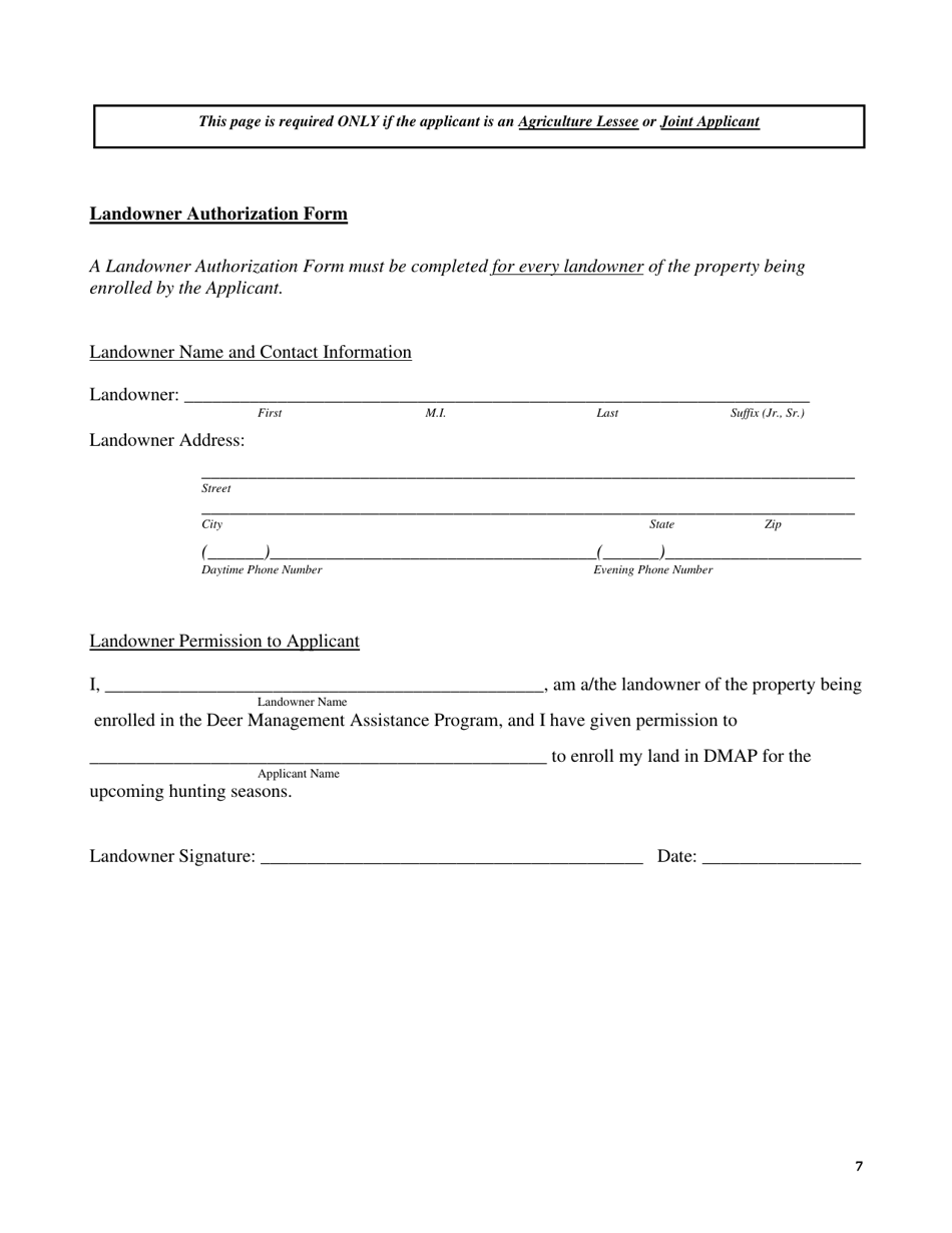 Form PGC-710-WM Regular Landowner / Lessee Application - Pennsylvania, Page 7