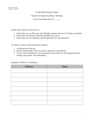 OSAI Form 500 &quot;County-Wide Internal Controls Checklist for Quarterly Officers' Meetings&quot; - Oklahoma