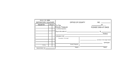 Document preview: Form S.A.& I.214 Depository Voucher - Oklahoma