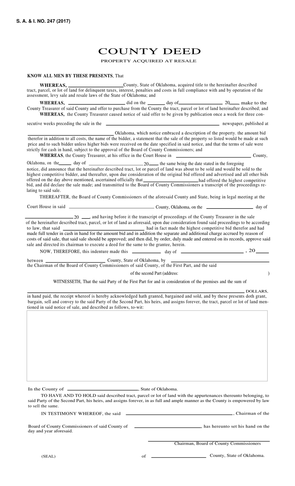Form S.A.& I.247 Fill Out, Sign Online and Download Fillable PDF