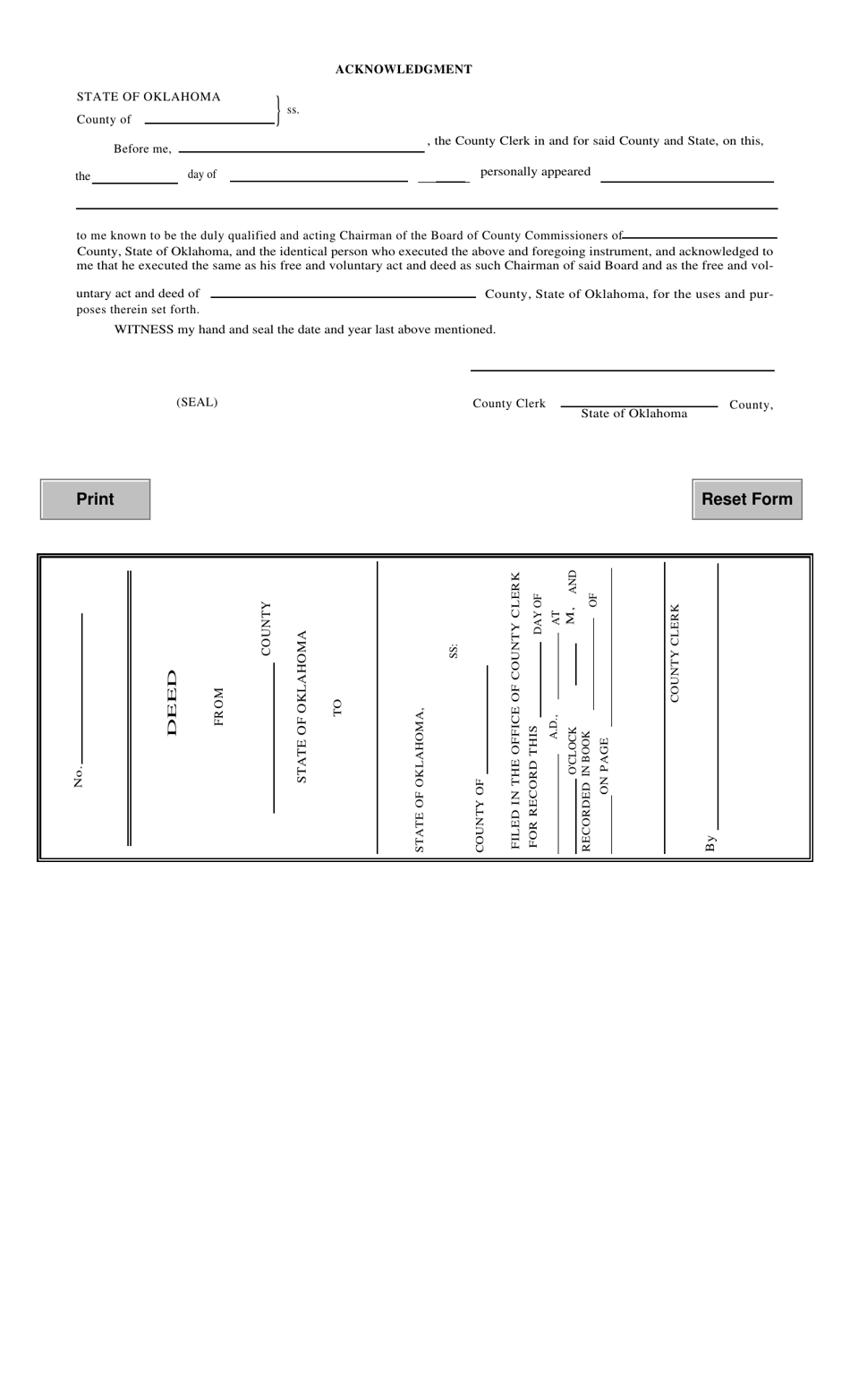 Form S.A. I.247A County Deed - Oklahoma, Page 2