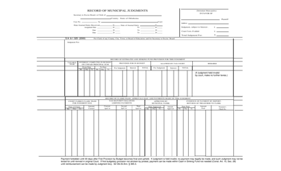 Document preview: Form S.A.& I.325 Record of Municipal Judgments - Oklahoma