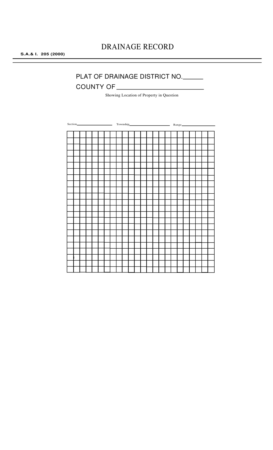 Form S.A. I.205 Drainage Record - Oklahoma, Page 1