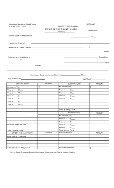 Form S.A.& I.2101  Printable Pdf