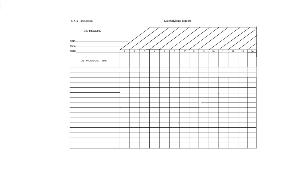 Form S.A. I.4045 Bid Record - Oklahoma, Page 1