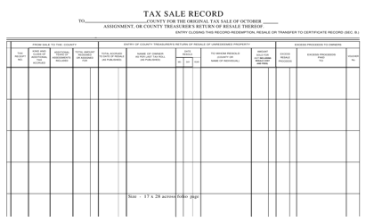 Form S.A.&amp; I.2191 County Clerk&#039;s Tax Sale Record - Oklahoma, Page 2
