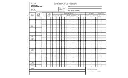 Document preview: Form S.A.& I.365 Employee's Salary and Wage Record - Oklahoma