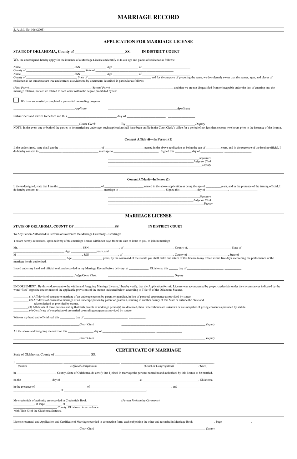 form-s-a-i-106-download-printable-pdf-or-fill-online-marriage-record-oklahoma-templateroller