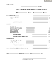 Form S.A.&amp; I.317 &quot;Annual Law Library Report of Receipts and Disbursements&quot; - Oklahoma