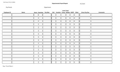 Document preview: OSAI Form 2742.A Departmental Payroll Report - Oklahoma