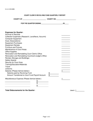 Document preview: Form S.A.& I.2510 Court Clerk's Revolving Fund Quarterly Report - Oklahoma
