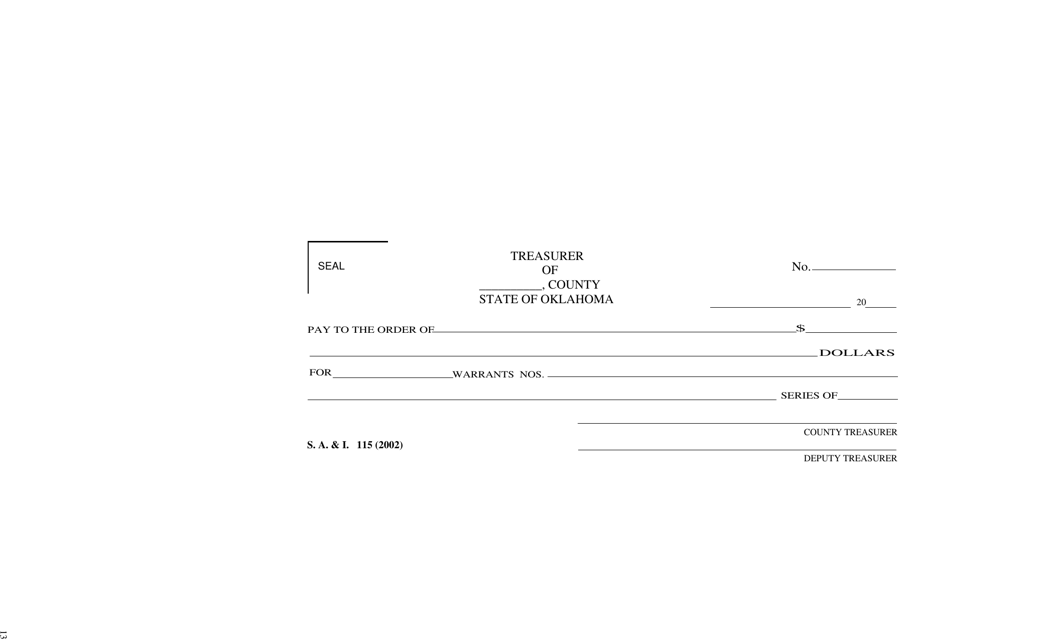 Form S.A.& I.115 - Oklahoma