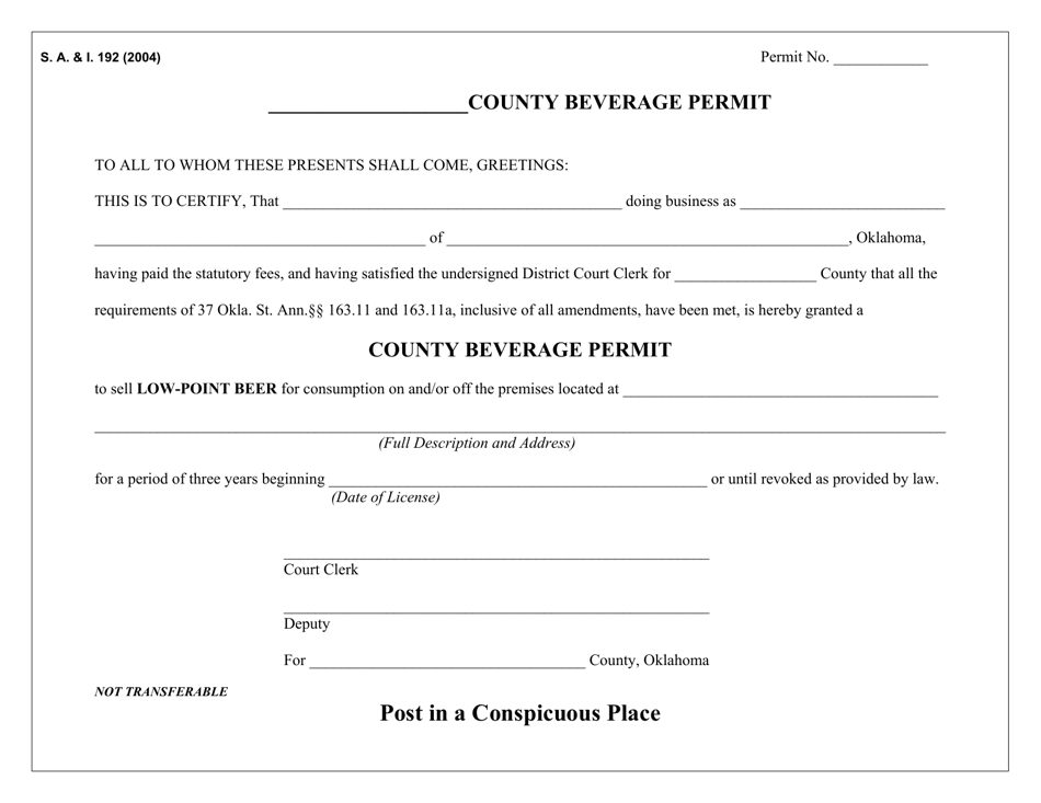 Form S.A.& I.192 Fill Out, Sign Online and Download Printable PDF