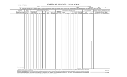 Document preview: Form S.A.& I.277 Remittance Order to Fiscal Agency - Oklahoma