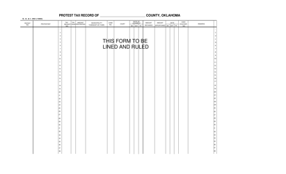 Document preview: Form S.A.& I.292 Protest Tax Record - Oklahoma