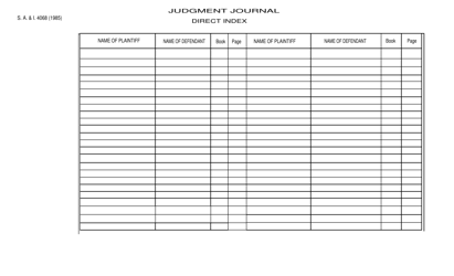 Document preview: Form S.A.& I.4068 Judgment Journal Direct Index - Oklahoma