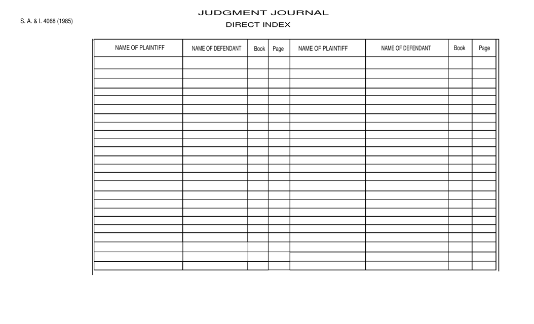 Form S.A.& I.4068  Printable Pdf