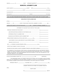 Form S.A.&amp; I.334 Municipal Judgment Claim - Oklahoma