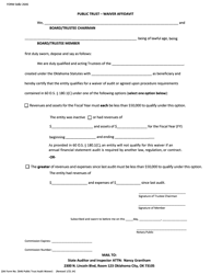 Document preview: OSAI Form 2646 Public Trust - Waiver Affidavit - Oklahoma