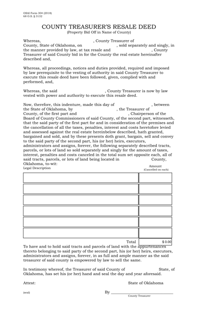 OSAI Form 304  Printable Pdf
