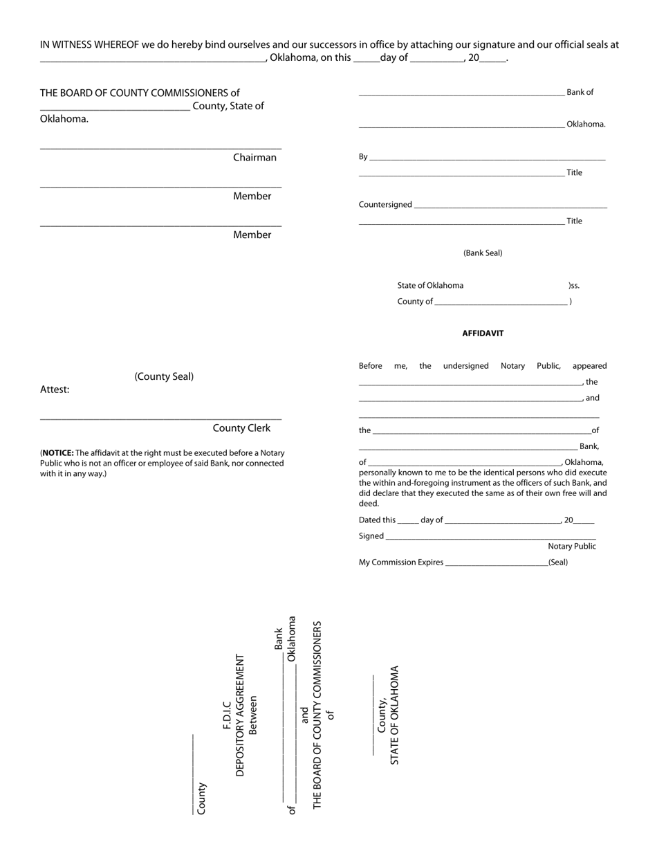 Form S.A. I.245 F.d.i.c. Depository Agreement Pertaining to Banks - Oklahoma, Page 2