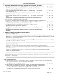 Form FM904 Application for Certificate of Authority to Provide Telecommunications Service in Oregon - Oregon, Page 2