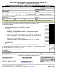Document preview: Form 751 Rspf Surcharge Remittance Form - Oregon