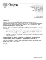 Form FM608SGD Speech Generating Devices Application - Oregon