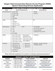 Form FM608SGD Speech Generating Devices Application - Oregon, Page 2