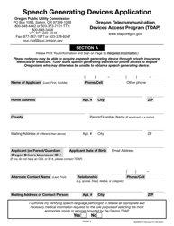 Form FM608SGD Speech Generating Devices Application - Oregon, Page 3