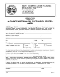 Document preview: Application for the Use of Automated Mechanical Distribution Devices (Amdd) - South Dakota