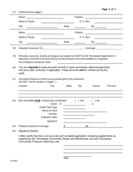 Form AG-0627 Grain Dealer License Application - Tennessee, Page 3