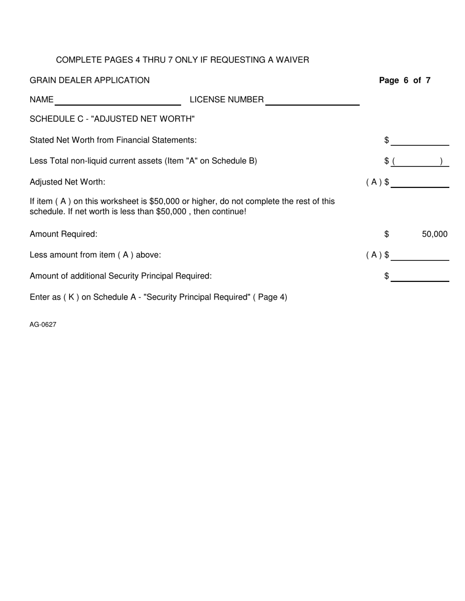 Form AG-0627 Grain Dealer License Application - Tennessee, Page 6