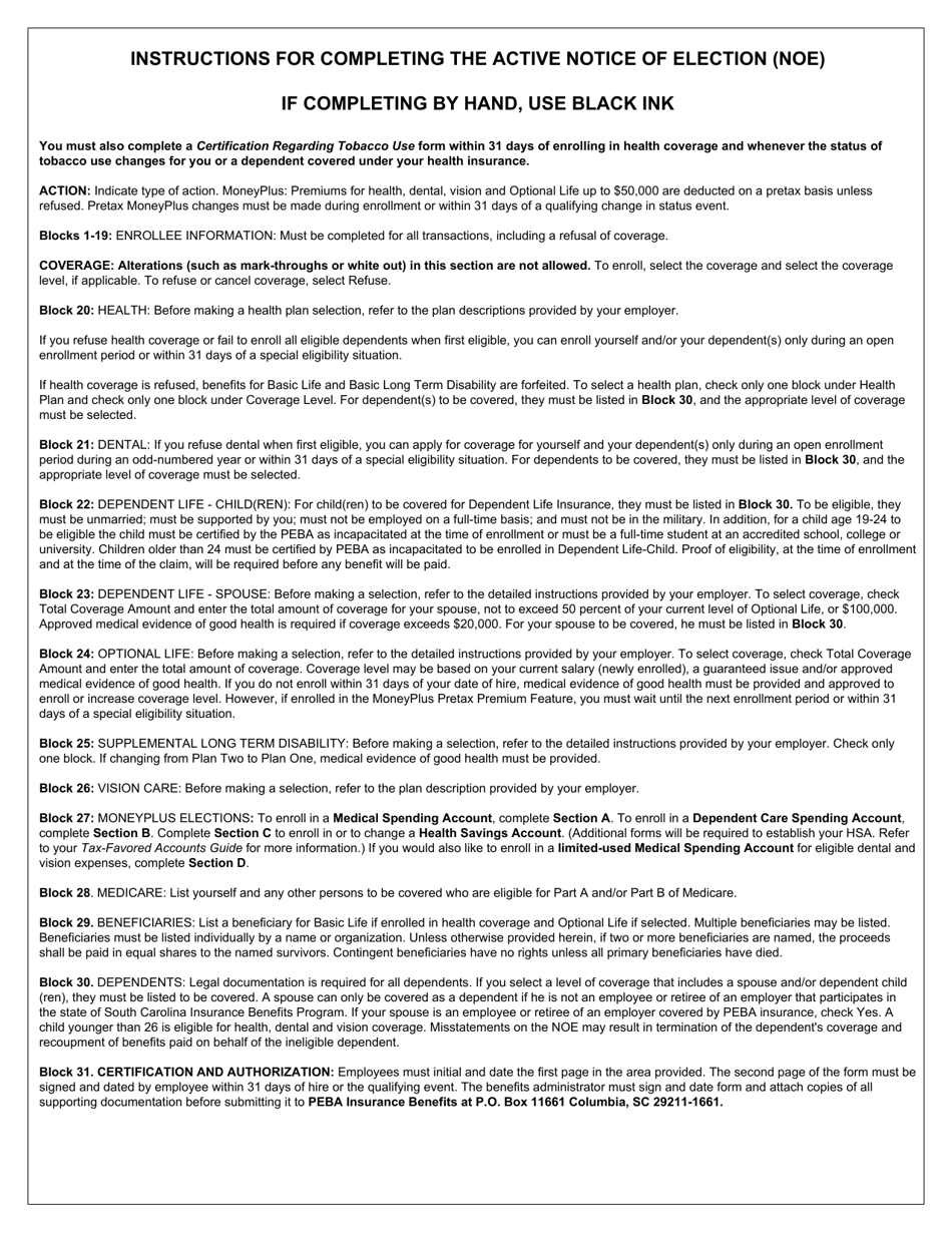 Active Notice of Election (Noe) - South Carolina, Page 3