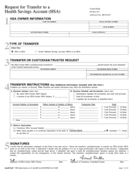 Form HSA-REQTRNLZ Request for Transfer to a Health Savings Account (Hsa) - South Carolina