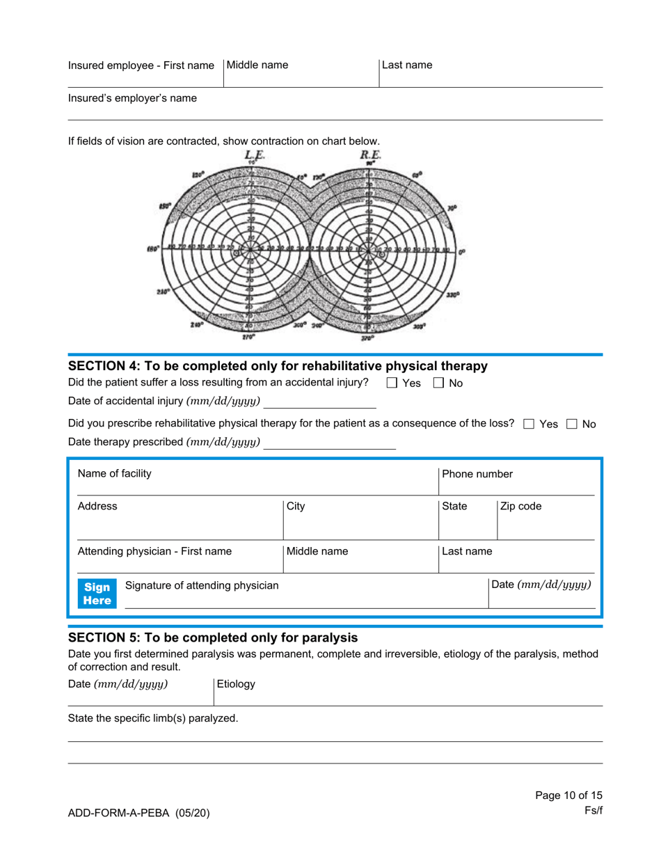 Statement of Claim for Accidental Death and Dismemberment Benefits - South Carolina, Page 10
