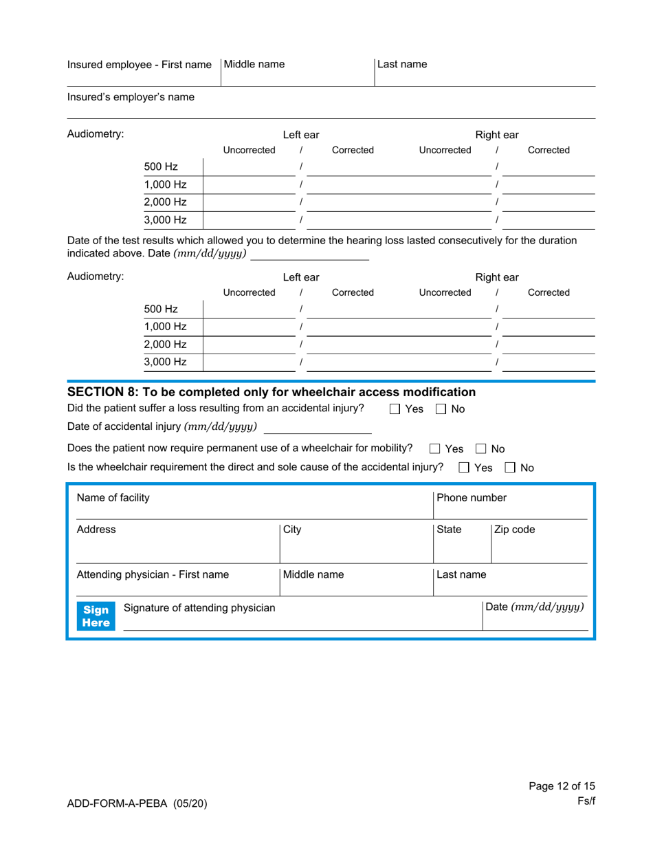 Statement of Claim for Accidental Death and Dismemberment Benefits - South Carolina, Page 12