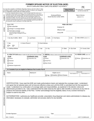 Document preview: Former Spouse Notice of Election (Noe) - South Carolina