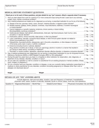 Form SI16119 Medical History Statement for Late Entrants - South Carolina, Page 2