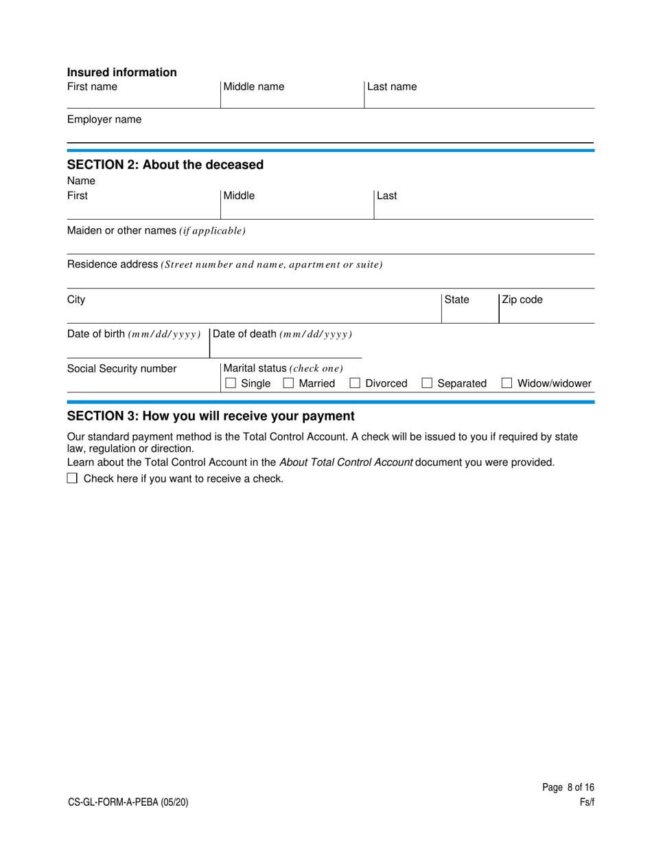 Life Insurance Claim Form - South Carolina, Page 8
