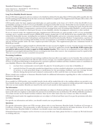 Form SI3379 Long Term Disability Benefits Employee&#039;s Statement - South Carolina, Page 2