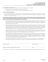 Form SI3379 Long Term Disability Benefits Employee&#039;s Statement - South Carolina, Page 9