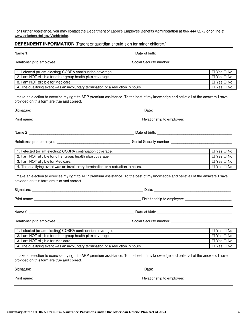 Request for Treatment as an Assistance Eligible Individual - South Carolina, Page 4