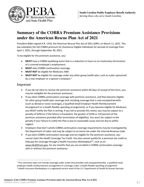 Request for Treatment as an Assistance Eligible Individual - South Carolina Download Pdf
