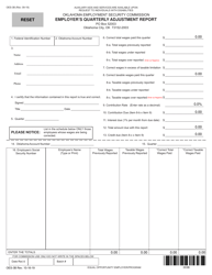 Form OES-3B Employer&#039;s Quarterly Adjustment Report - Oklahoma, Page 2